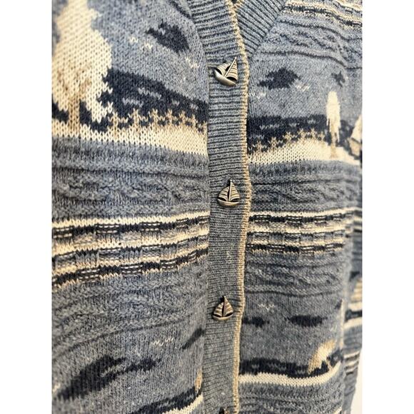 VTG Northern Reflections Sailboat Sweater Vest Large Cottagecore Grandpa 80s 90s - Picture 2 of 9